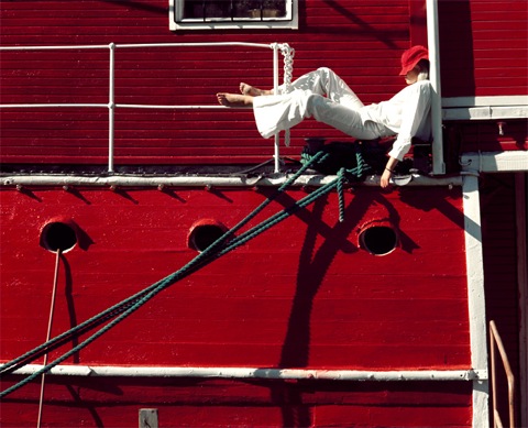 Red Boat Stockholm by Sam Haskins